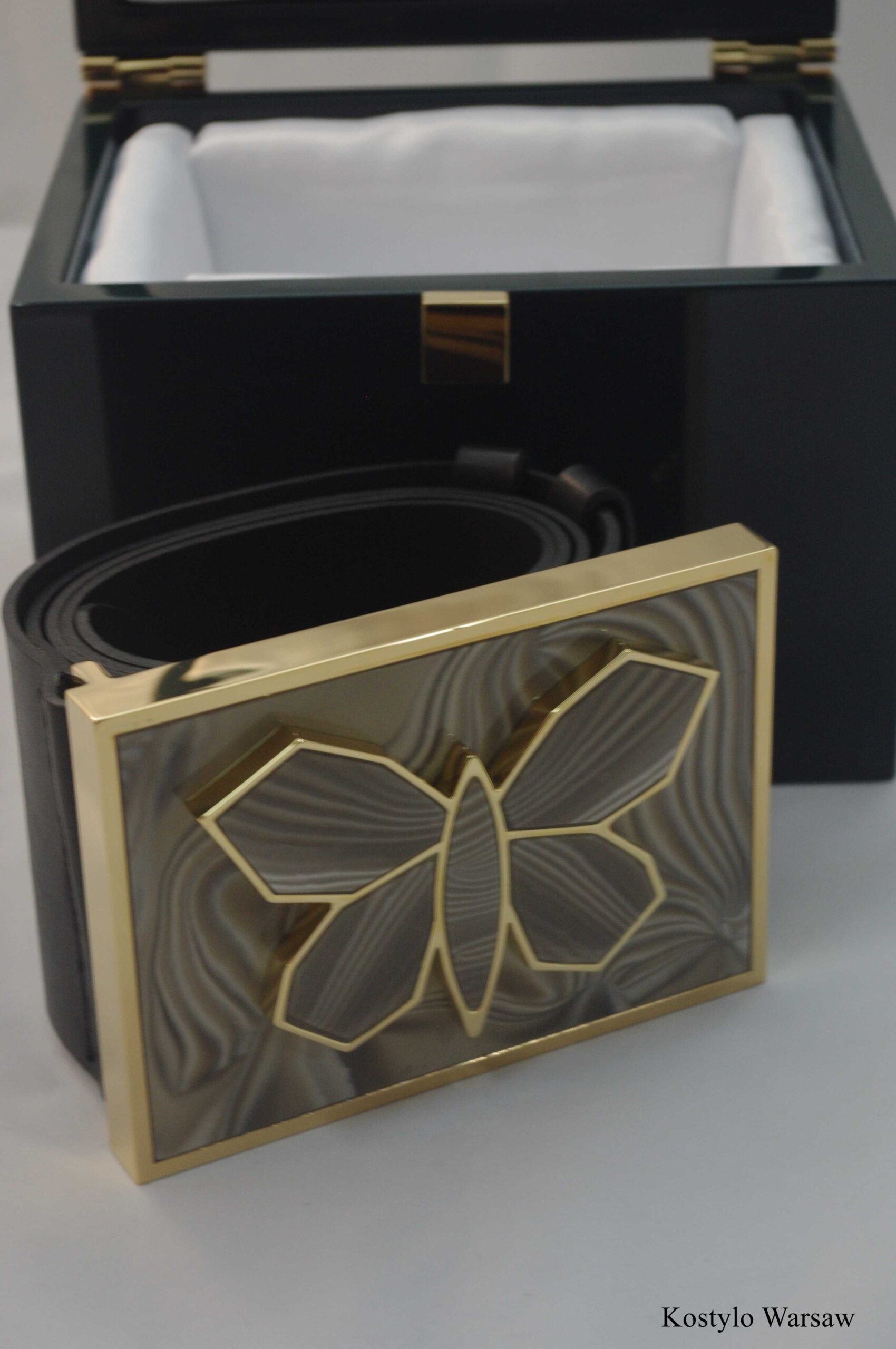 extremely_luxurious_gold_plated_buckle_with_huge_butterfly_by_kostylo_atelier extremely rare gold dress belt with a large butterfly with a beautifully arranged striped flint of optimism by Kostylo atelier