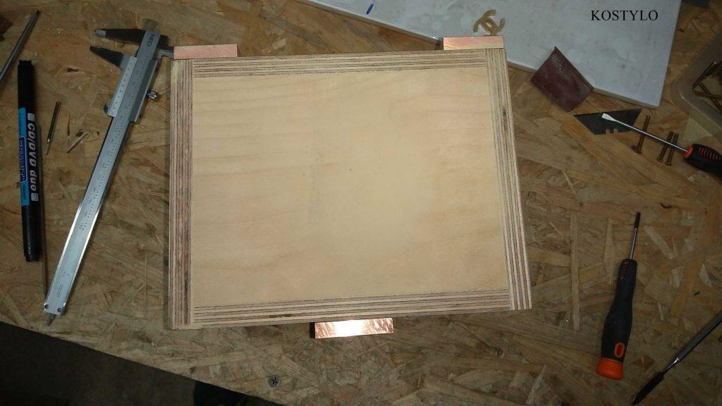 made from cut-to-size plywood pieces and glued together into single unit, it will be then lacquered in dark green, with custom hinges and latches that will be subsequently gilded. Everything is handcrafted in the Kostylo atelier