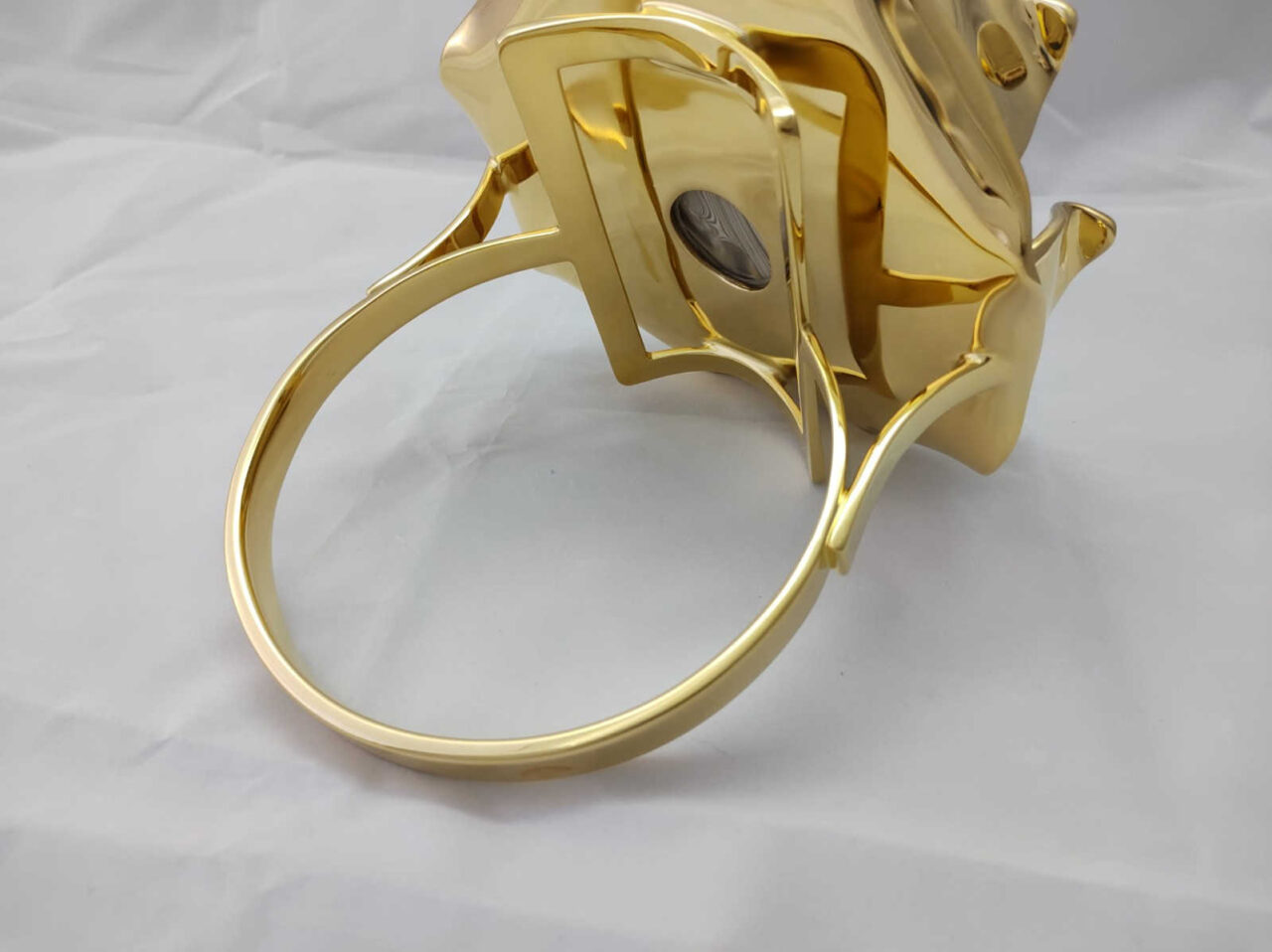 every detail of luxury goldpated sculpture ring lotus flower has been carefully crafted to create an extraordinary work of art by kostylo atelier