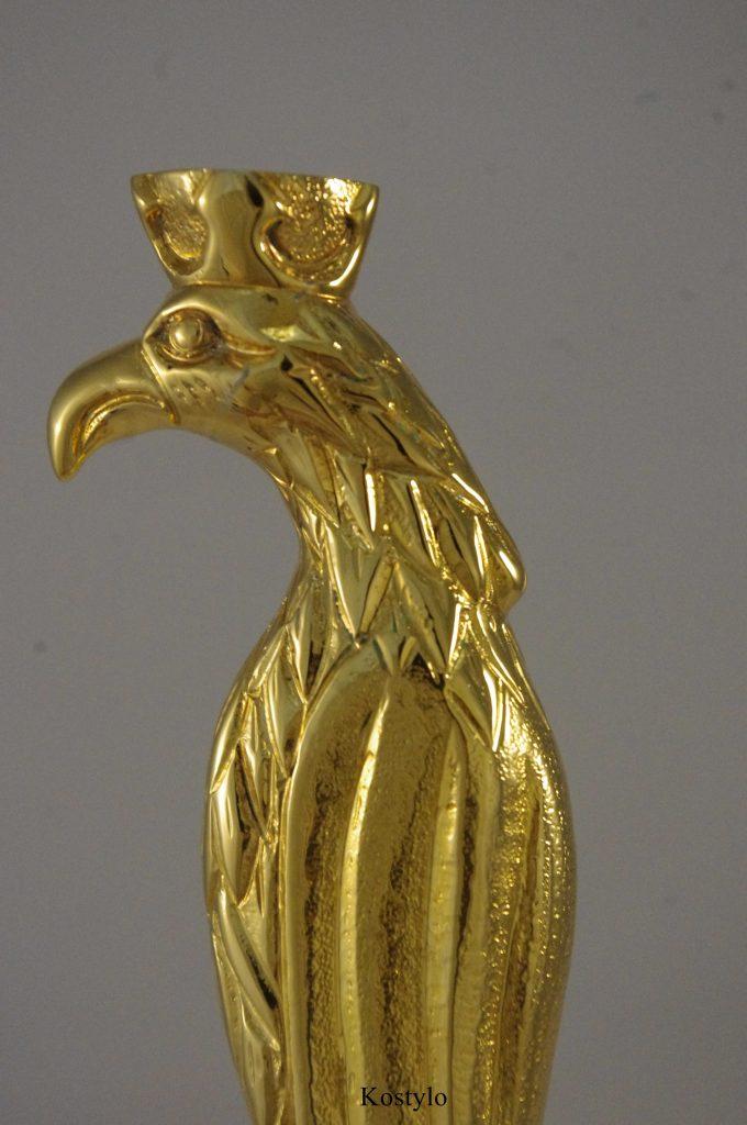 luxury_letter_opener_knives_by_kostylo_atelier High-quality, brass-made, gold-plated letter opener in the shape of an eagle's head with a crown by Kostylo atelier
