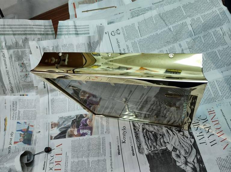 View of an original luxury wall clock fully assembled by Kostylo atelier. The back wall of the clock opens by unscrewing jewelry-crafted holes and screws by Kostylo atelier