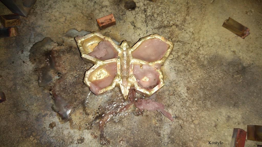 All elements are silver-soldered together into single piece forming butterfly bas-relief by Kostylo atelier